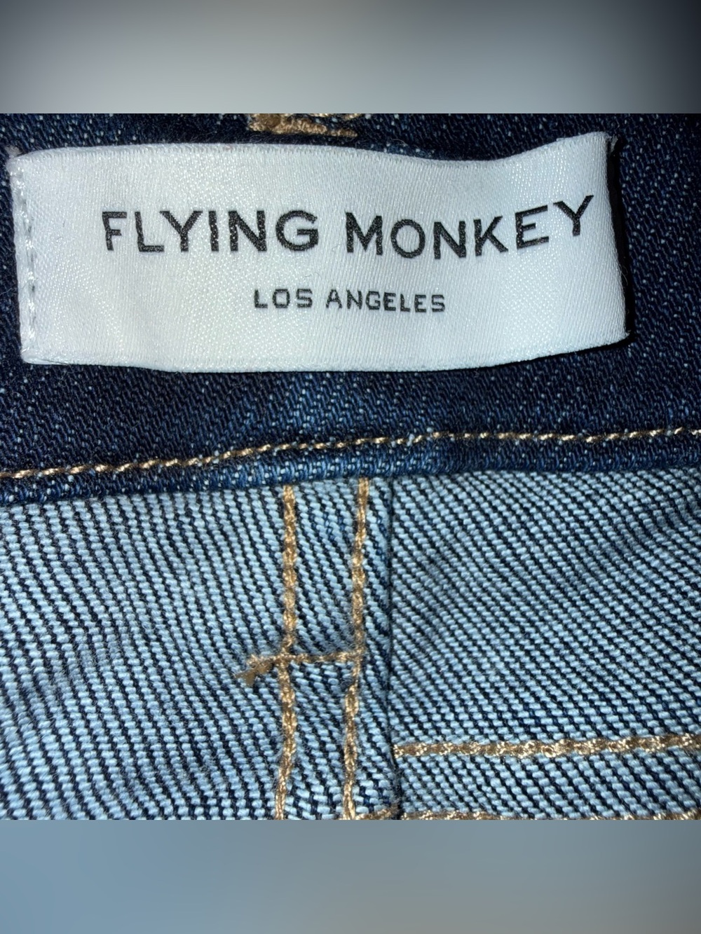 Flying Monkey Mid Rise Flare Stretch Jeans Adorable color dark indigo stretch 32 - Picture 12 of 13